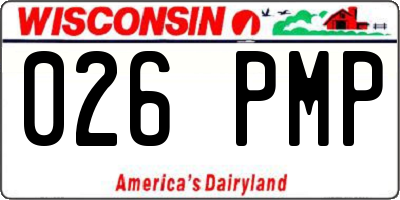 WI license plate 026PMP
