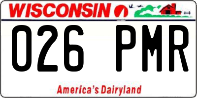 WI license plate 026PMR