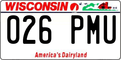 WI license plate 026PMU