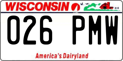WI license plate 026PMW