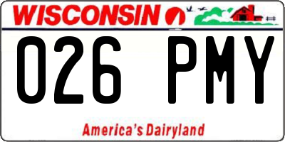 WI license plate 026PMY