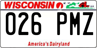 WI license plate 026PMZ