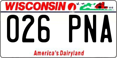 WI license plate 026PNA