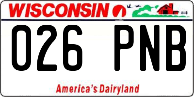 WI license plate 026PNB