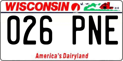 WI license plate 026PNE