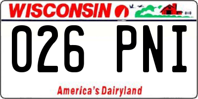 WI license plate 026PNI