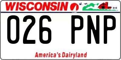 WI license plate 026PNP