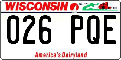 WI license plate 026PQE