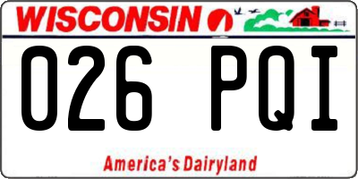 WI license plate 026PQI