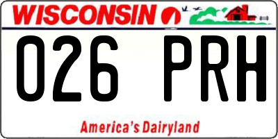 WI license plate 026PRH