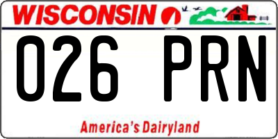 WI license plate 026PRN