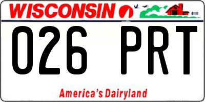 WI license plate 026PRT