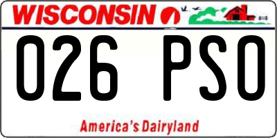 WI license plate 026PSO