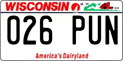 WI license plate 026PUN