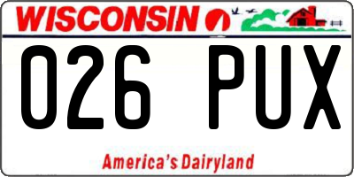 WI license plate 026PUX