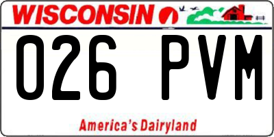 WI license plate 026PVM