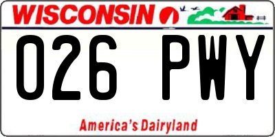 WI license plate 026PWY