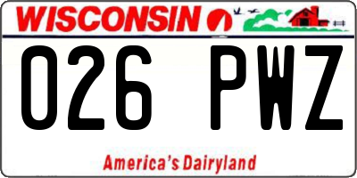 WI license plate 026PWZ