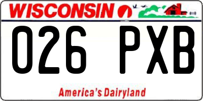 WI license plate 026PXB