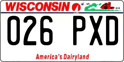 WI license plate 026PXD
