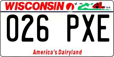 WI license plate 026PXE