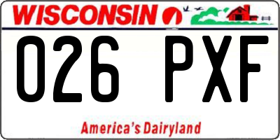 WI license plate 026PXF