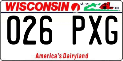 WI license plate 026PXG