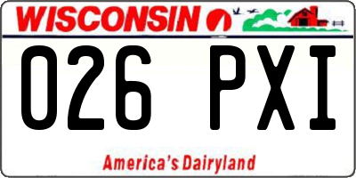 WI license plate 026PXI