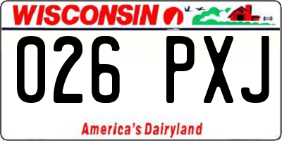 WI license plate 026PXJ
