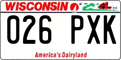 WI license plate 026PXK