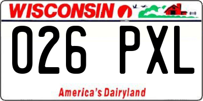 WI license plate 026PXL