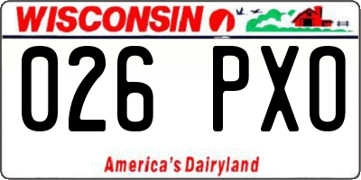 WI license plate 026PXO
