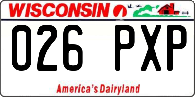 WI license plate 026PXP