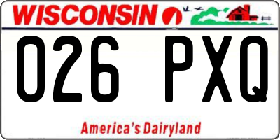 WI license plate 026PXQ