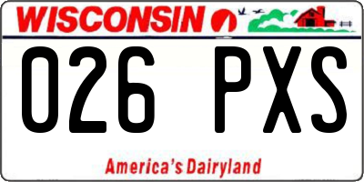 WI license plate 026PXS