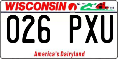 WI license plate 026PXU