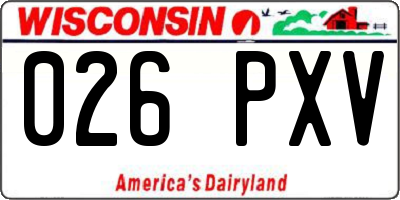 WI license plate 026PXV