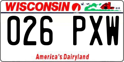 WI license plate 026PXW