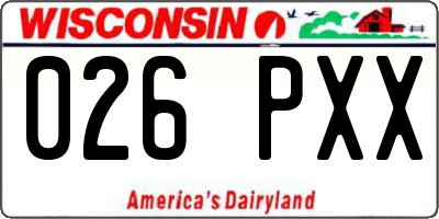 WI license plate 026PXX