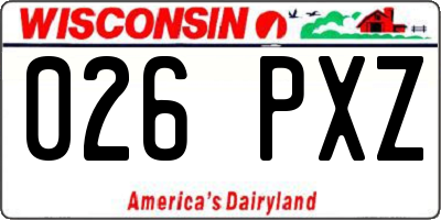 WI license plate 026PXZ