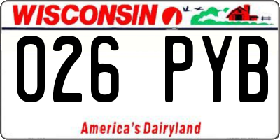 WI license plate 026PYB