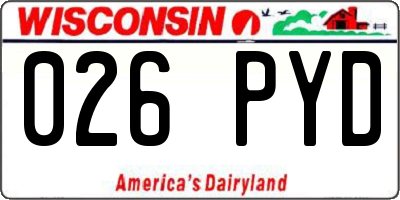 WI license plate 026PYD