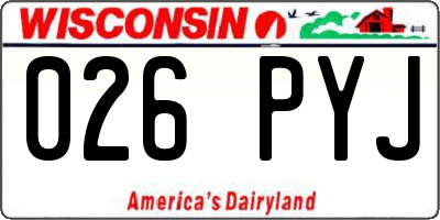 WI license plate 026PYJ