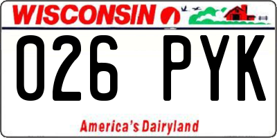WI license plate 026PYK