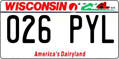 WI license plate 026PYL