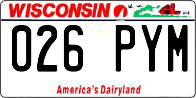 WI license plate 026PYM