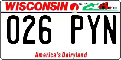 WI license plate 026PYN