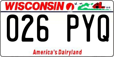 WI license plate 026PYQ