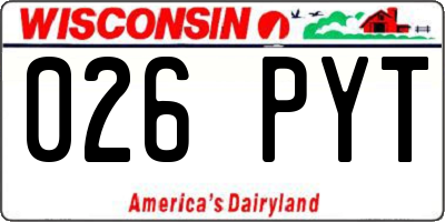 WI license plate 026PYT