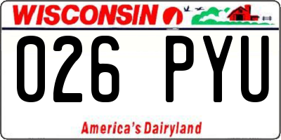 WI license plate 026PYU